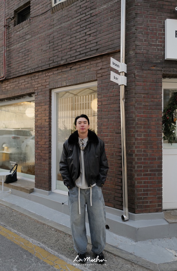 直紋感縮口內毛毛外套